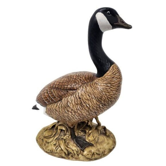 Vintage Large Ceramic Goose Statue Figurine Hand Painted Farmhouse Country Decor - Picture 1 of 11